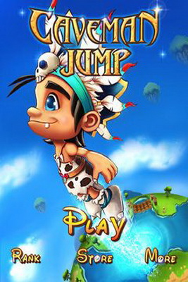IOS игра Caveman jump. Скриншоты к игре Прыгающий пещерный человек