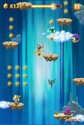 IOS игра Caveman jump. Скриншоты к игре Прыгающий пещерный человек