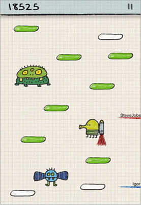 IOS игра Doodle Jump. Скриншоты к игре Прыгающий болванчик