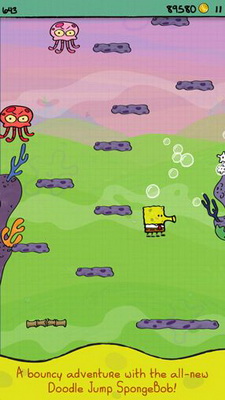 IOS игра Doodle Jump Sponge Bob Square pants. Скриншоты к игре Попрыгун Губка Боб Квадратные штаны