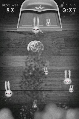 IOS игра Dust those bunnies!. Скриншоты к игре Отбивайтесь от злых кроликов!