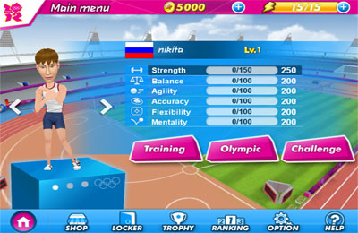 IOS игра London 2012 - Official Mobile Game. Скриншоты к игре Лондонские Олимпийские игры 2012